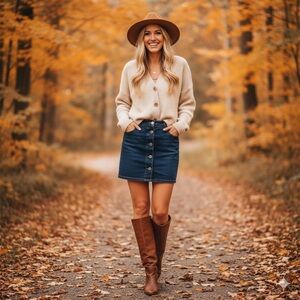 𝅺All Saints Button Front Denim Jean Skirt Size 8 Casual